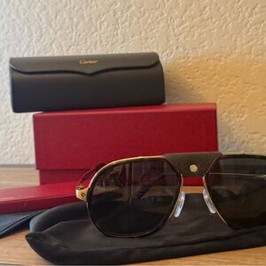 Santos Cartier Gold and Brown Eyewear